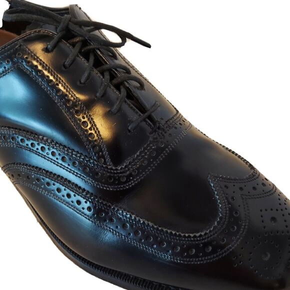 FLORSHEIM Men\'s BLACK 10.5 Oxford Shoe Leather Brogue Wingtip 540575 main image 3